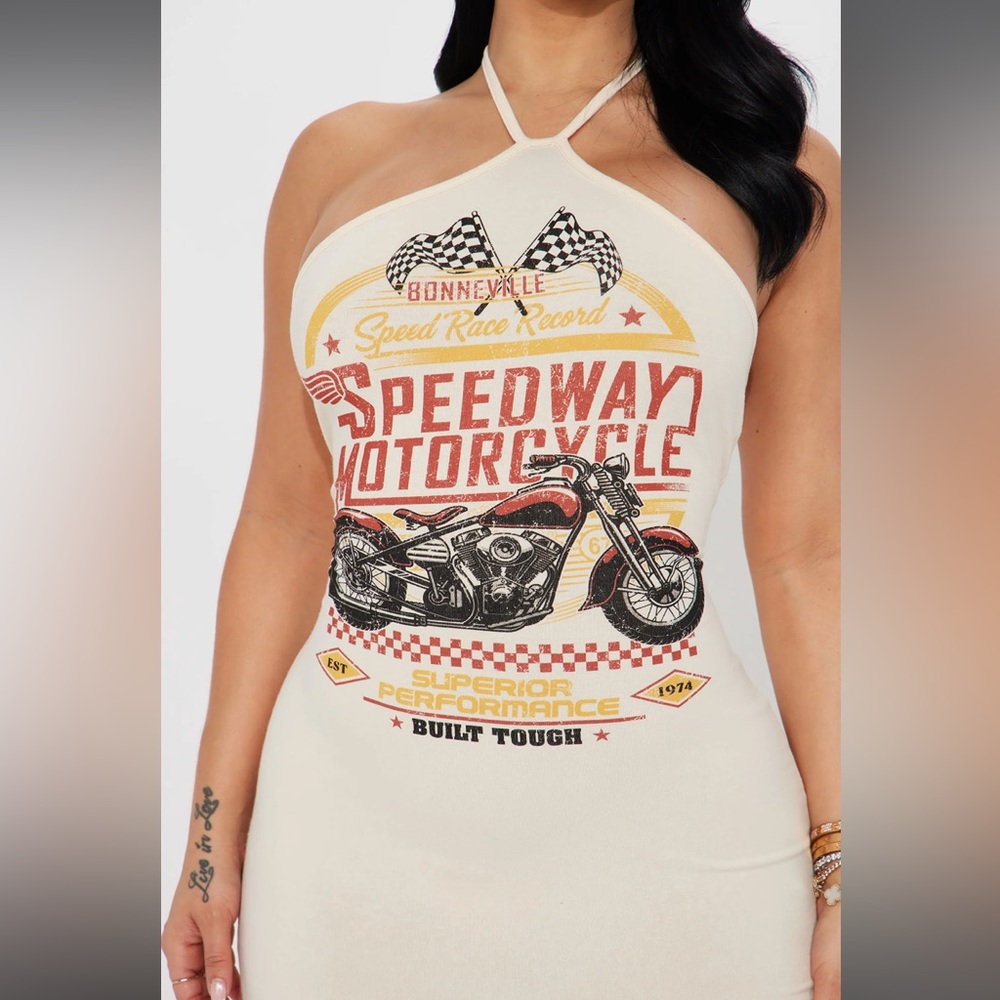 Fashion, nova, speed, racer, mini dress cream - Picture 4 of 4